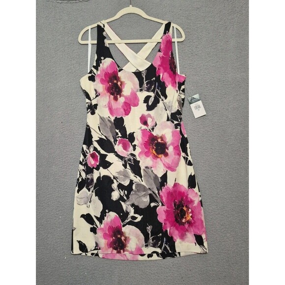 Nwt Lauren Ralph Lauren Women's Sleeveless Knee Length Back Floral Dress 14 - Picture 1 of 7